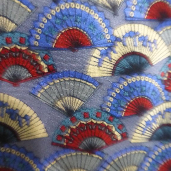 Sidae Fashion, fan print, necktie, 100% silk, Made In Korea - Picture 6 of 7